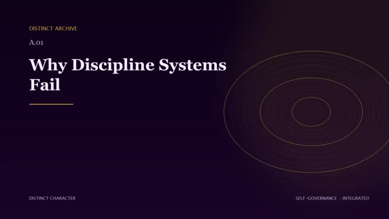 Abstract Distinct Character editorial artwork for Why Discipline Systems Fail.