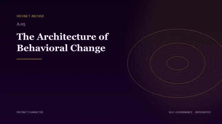 Abstract Distinct Character editorial artwork for The Architecture of Behavioral Change.
