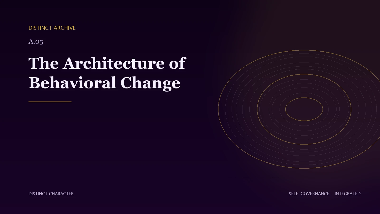 The Architecture of Behavioral Change