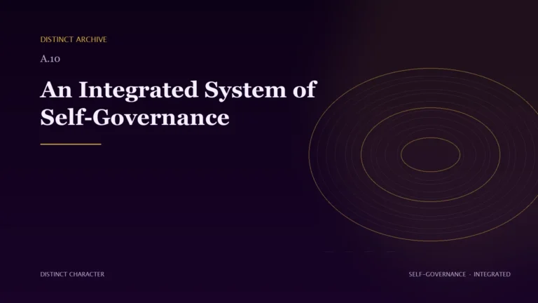 Abstract Distinct Character editorial artwork for An Integrated System of Self-Governance.