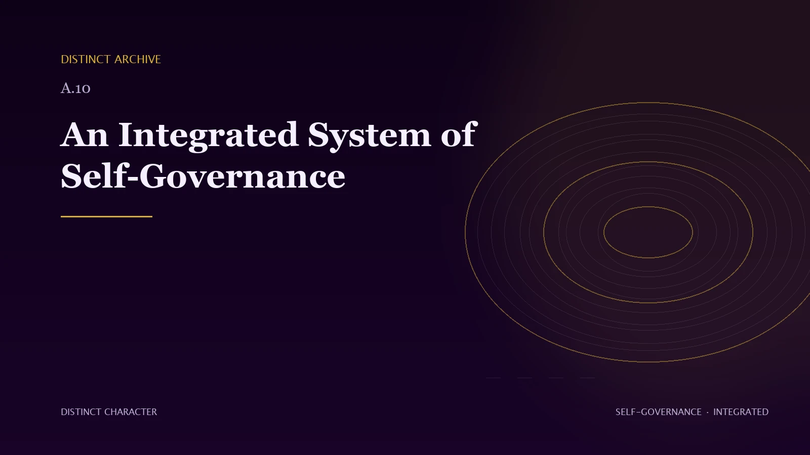 An Integrated System of Self-Governance
