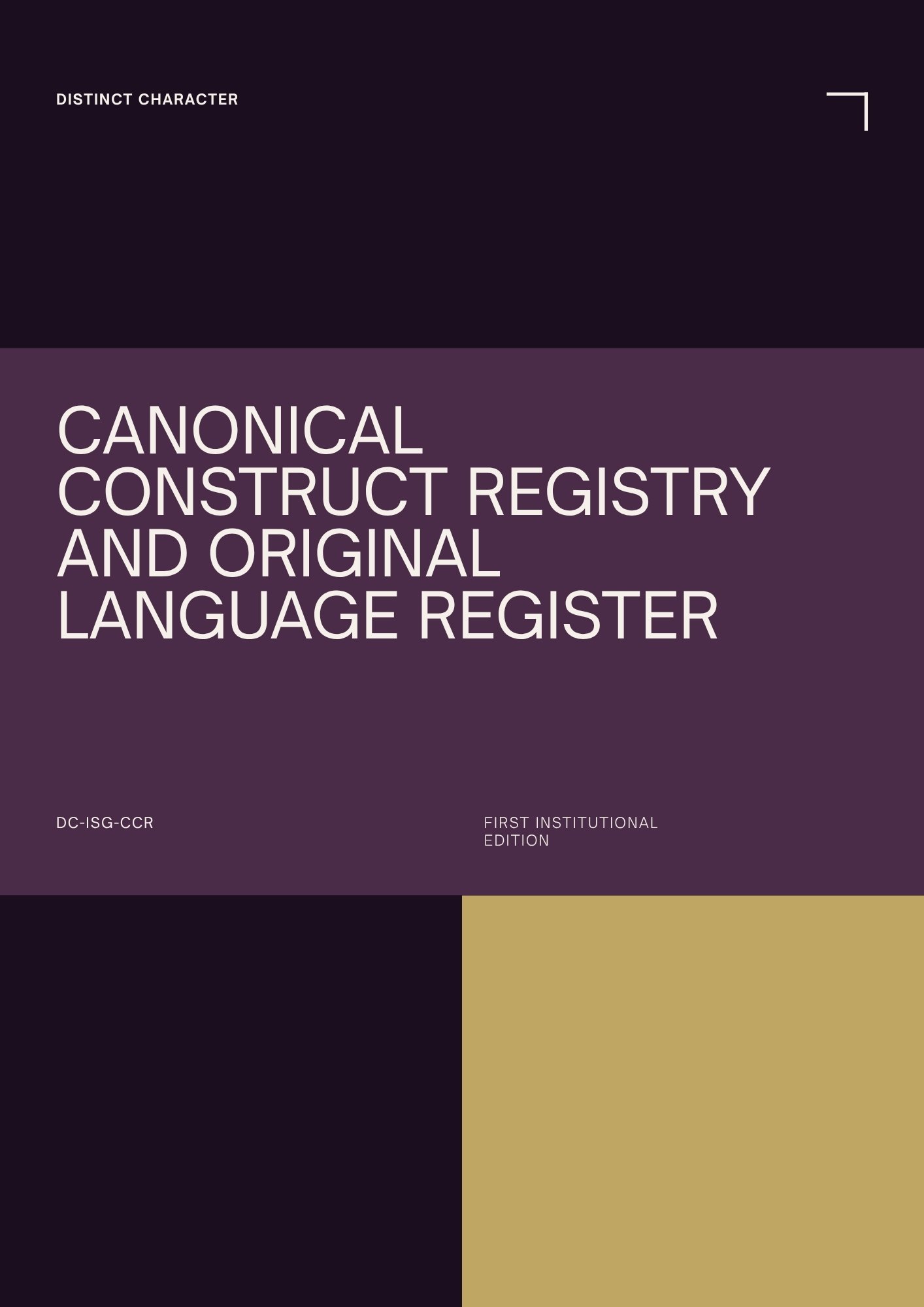 Canonical Construct Registry and Original Language Register