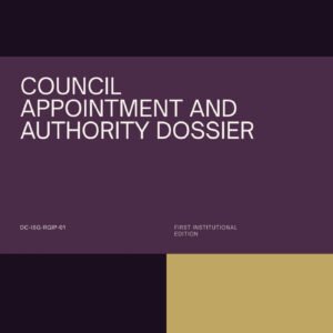 Council Appointment and Authority Dossier