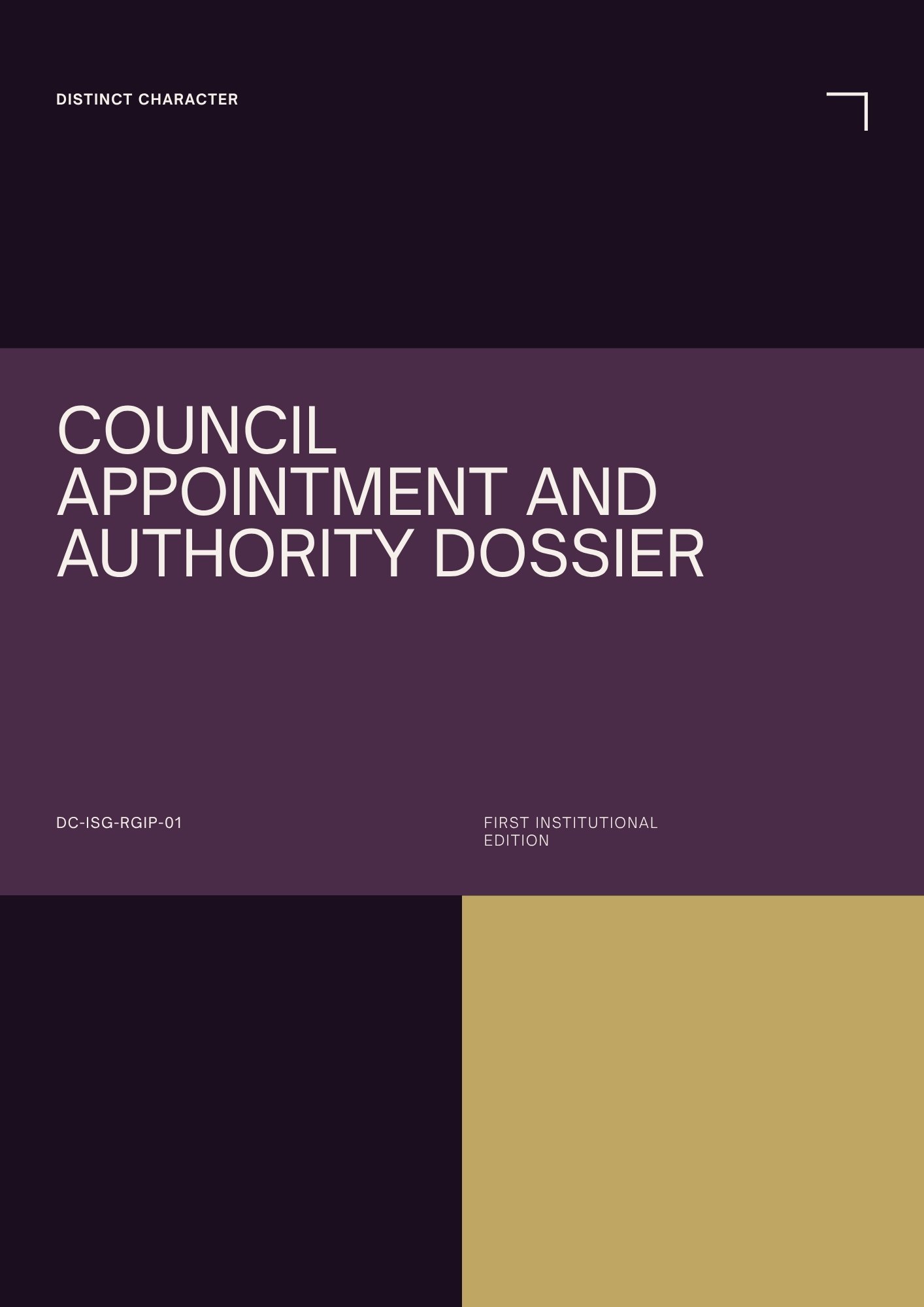 Council Appointment and Authority Dossier