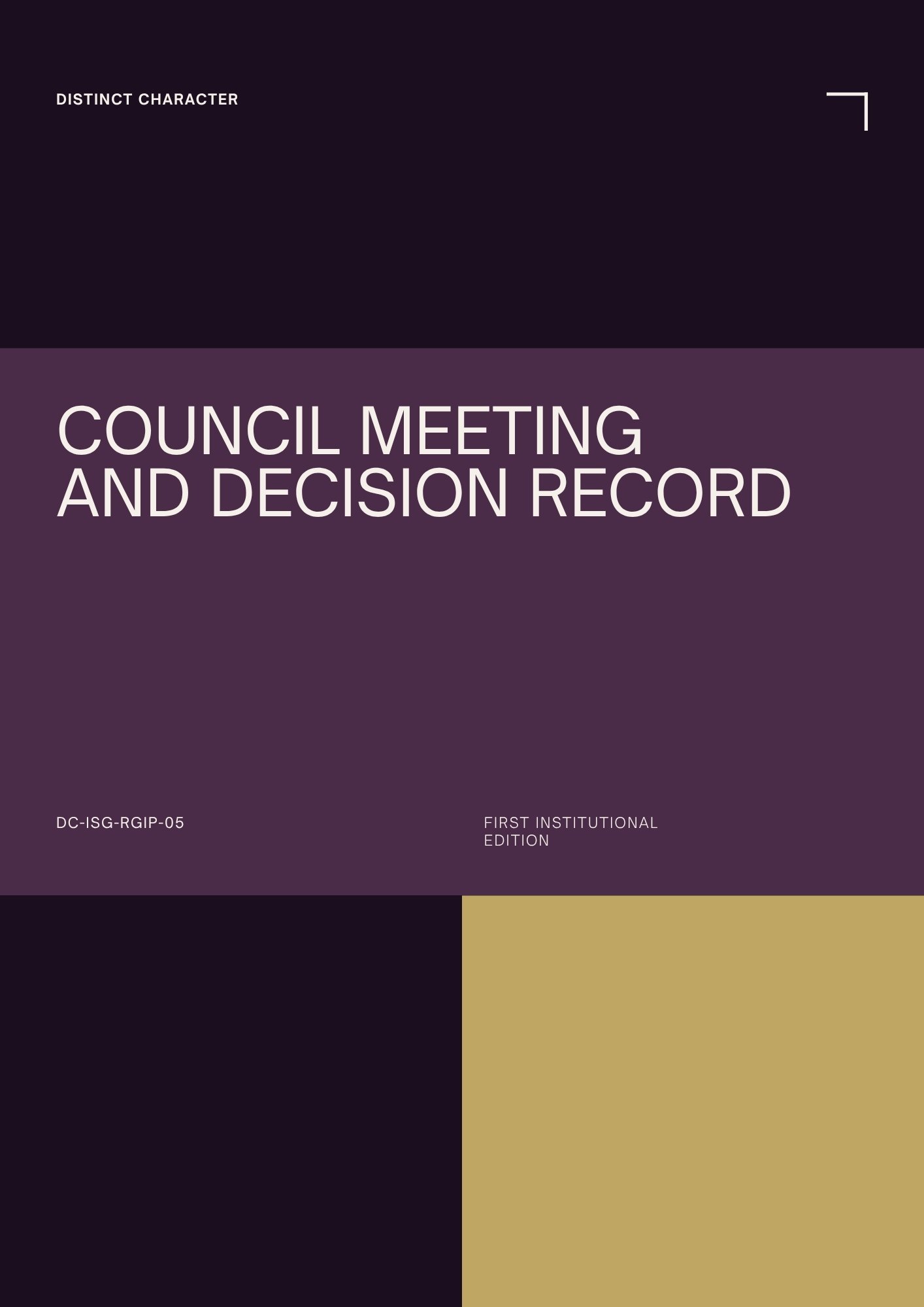 Council Meeting and Decision Record