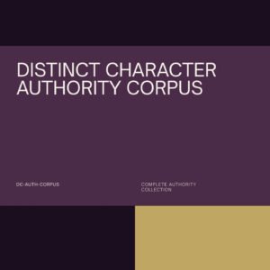 Distinct Character Authority Corpus