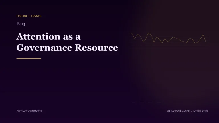 Abstract Distinct Character editorial artwork for Attention as a Governance Resource.