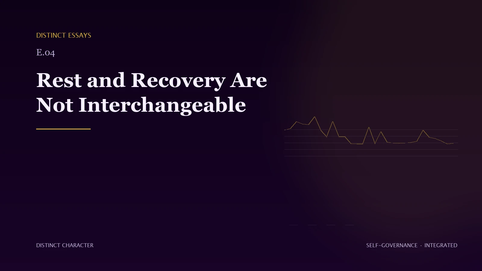 Abstract Distinct Character editorial artwork for Rest and Recovery Are Not Interchangeable.