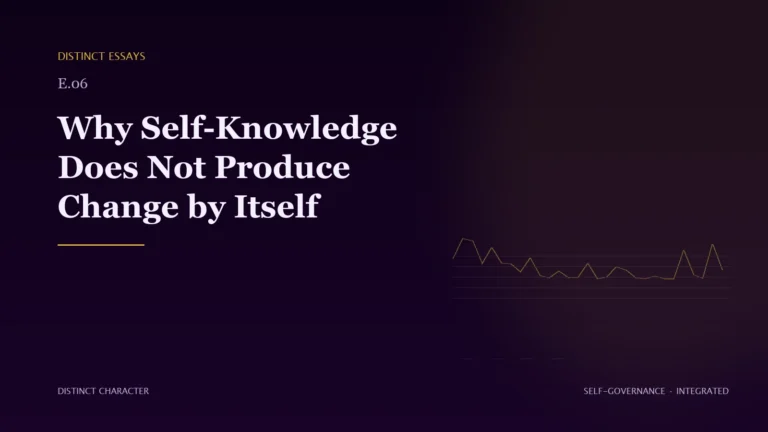 Abstract Distinct Character editorial artwork for Why Self-Knowledge Does Not Produce Change by Itself.