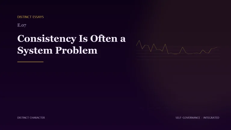 Abstract Distinct Character editorial artwork for Consistency Is Often a System Problem.