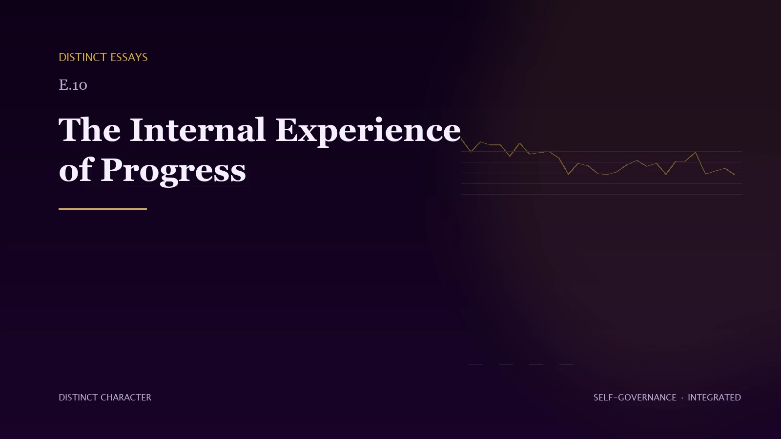Abstract Distinct Character editorial artwork for The Internal Experience of Progress.