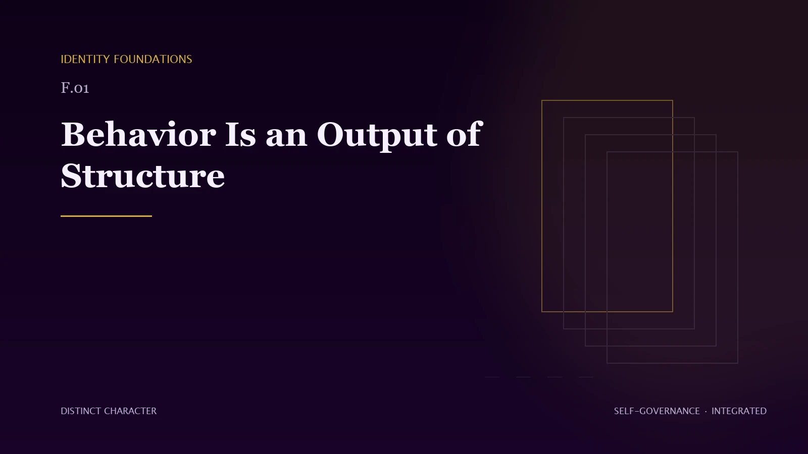 Abstract Distinct Character editorial artwork for Behavior Is an Output of Structure.