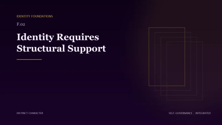 Abstract Distinct Character editorial artwork for Identity Requires Structural Support.