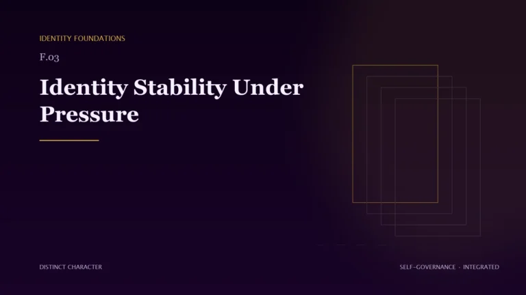 Abstract Distinct Character editorial artwork for Identity Stability Under Pressure.