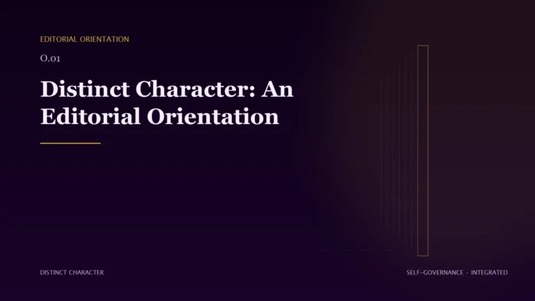 Abstract Distinct Character editorial artwork for Distinct Character: An Editorial Orientation.